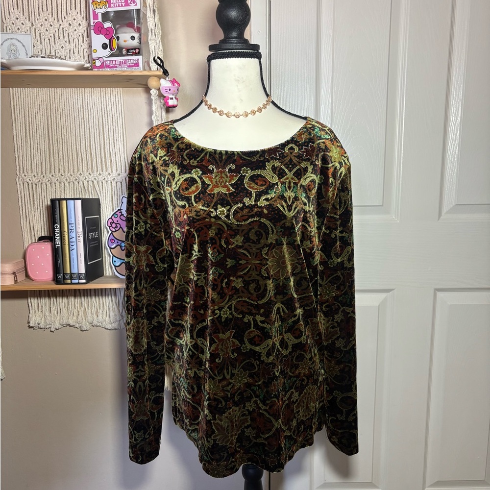 Coldwater Creek Multicolor Velvet Blouse